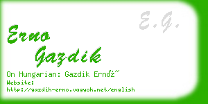 erno gazdik business card